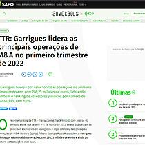 TTR: Garrigues lidera as principais operaes de M&A no primeiro trimestre de 2022